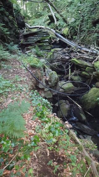 Water hoses used to supply the waterwheel