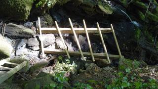 Waterwheel platform foundation under construction