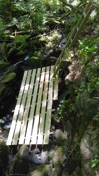Completed stage ready for a waterwheel