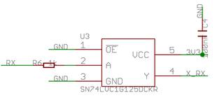 Logic gate that caused a voltage-level communication issue